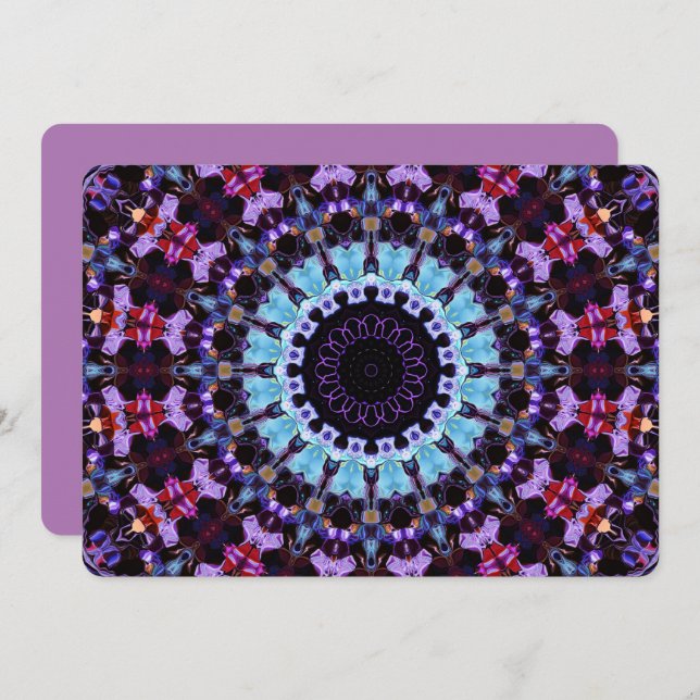 Retro Psychedelic Mandala Trippy Hippie Boho Chic Invitation (Front/Back)