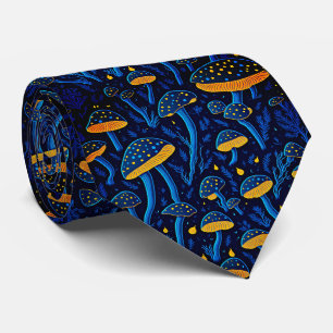 Retro Psychedelic Mushroom Pattern Neck Tie