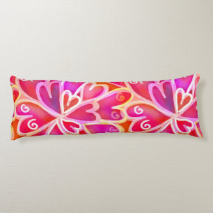 Retro Psychedelic Pink Purple Heart Cool Bedding Body Cushion