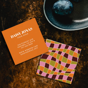 Retro Psychedelic Wavy Lines Business Card