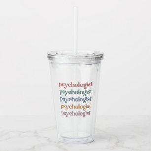 Retro Psychologist Psychology Student Graduation Acrylic Tumbler