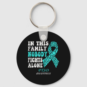 Retro Ptsd Awareness Nobody Fights Alone Heart Key Ring