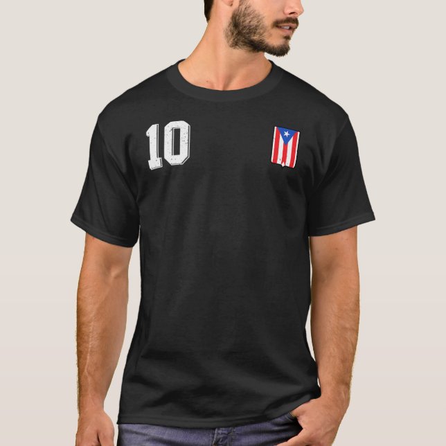 Retro Puerto Rico Soccer Camiseta Futbol Football T-Shirt (Front)