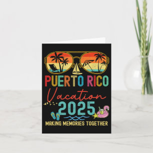 Retro Puerto Rico Vacation 2025 Memories Matching  Card