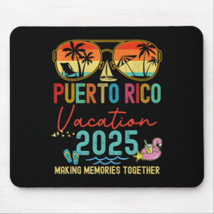 Retro Puerto Rico Vacation 2025 Memories Matching Mouse Mat