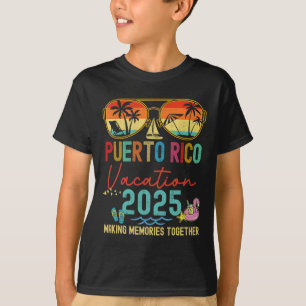 Retro Puerto Rico Vacation 2025 Memories Matching  T-Shirt