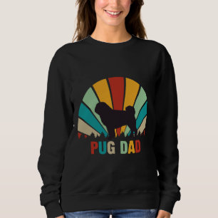 Retro Pug Dad Gifts - Funny Pug Father&x27;s Day E Sweatshirt