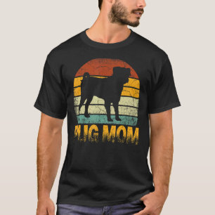 Retro Pug Mum Doxie Dog Owner Mother Pet Mama T-Shirt