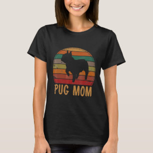 Retro Pug Mum Gift Puggle Dog Owner Mother Pet Mam T-Shirt