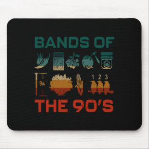 Retro Pular Music Bands Of The 90s Vintage 90s Mus Mouse Mat