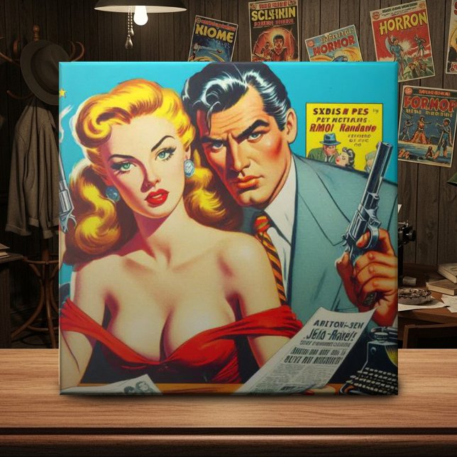 Retro Pulp Couple Illustration Tile (Creator Uploaded)