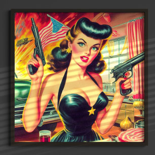Retro Pulp Girl Poster