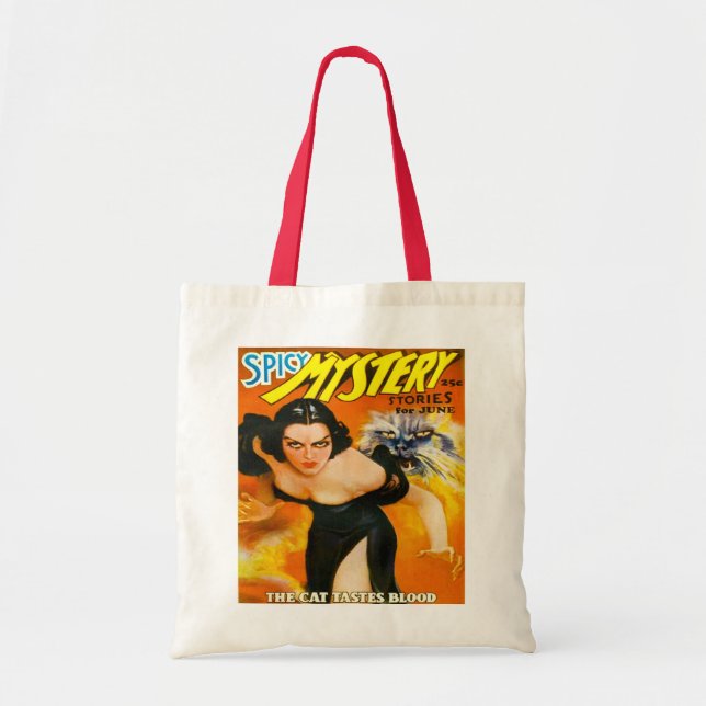 RETRO PULP MAGAZINE COVER DESIGN TOTE BAG (Front)