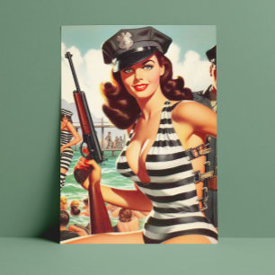 Retro Pulp Pin-up Postcard