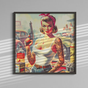 Retro Pulp Pin-up Poster