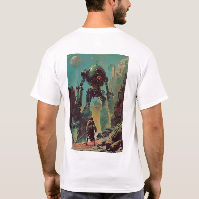 Retro Pulp Sci-Fi Ilya Repin Art T-Shirt (Back)