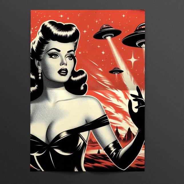 Retro Pulp Ufo Woman Tissue Paper (Creator Uploaded)