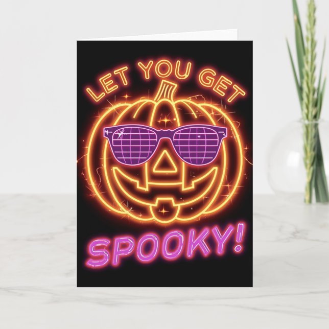 Retro Pumpkin Disco Halloween Greeting Card – 5x7 (Front)
