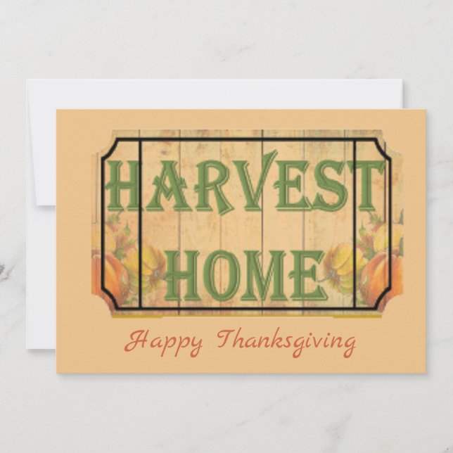 Retro Pumpkin Happy Thanksgiving Day Greetings Holiday Card (Front)