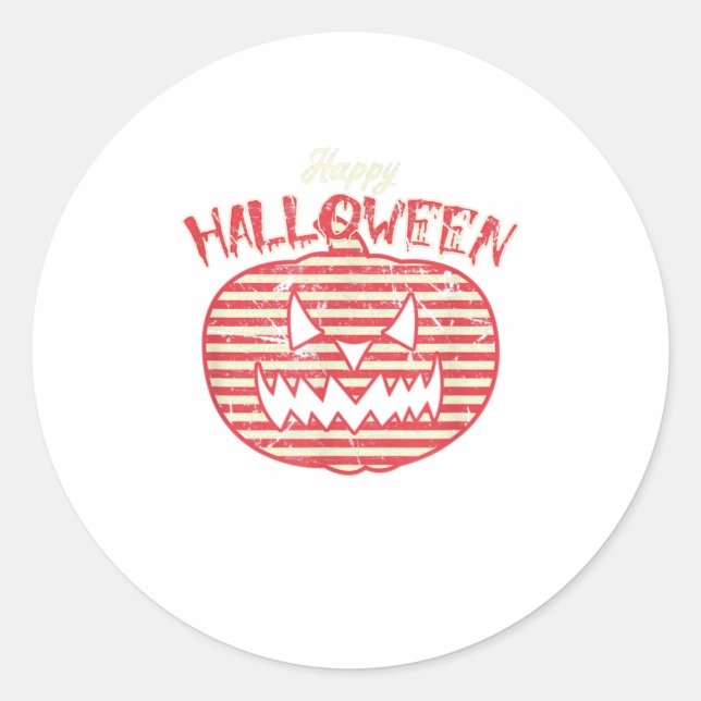 Retro Pumpkin I Costume Classic Round Sticker (Front)