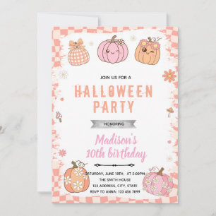 Retro pumpkin party invitation