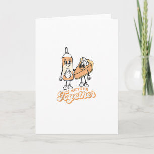 Retro Pumpkin Pie Better Together Vintage Style  Card