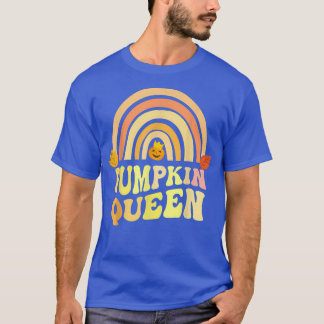 Retro PUMPKIN QUEEN Rainbow Carver Lady Fall Carvi T-Shirt