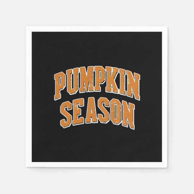 Retro Pumpkin Season Cute Fall Gift Halloween  Napkin (Front)