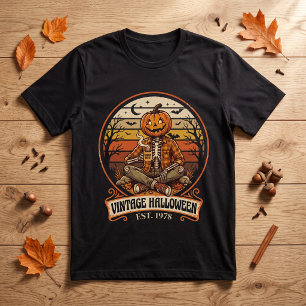 Retro Pumpkin Skeleton Vintage Halloween 1978 T-Shirt