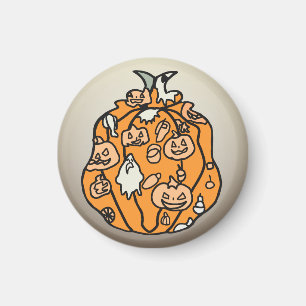 Retro Pumpkin Spooks and Halloween Treats! Magnet
