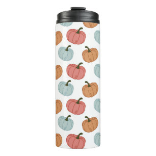 Retro Pumpkin Thanksgiving Seamless Pattern Thermal Tumbler