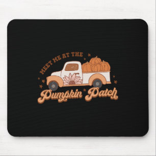 Retro Pumpkin Truck Meet Me At Pumpkin Patch Fall Mouse Mat