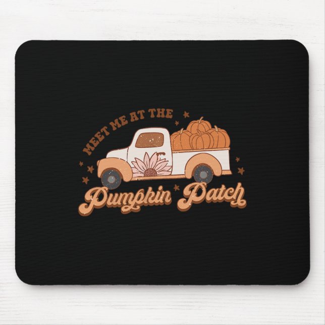 Retro Pumpkin Truck Meet Me At Pumpkin Patch Fall  Mouse Mat (Front)