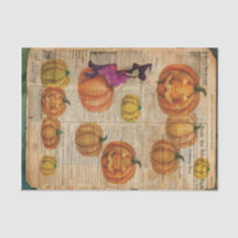 Retro Pumpkin Vintage Witch Halloween Decoupage
