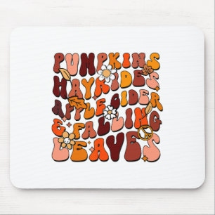 Retro Pumpkins Hayrides Apple Cider And Falling Le Mouse Mat