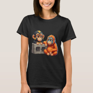 Retro Punch Baby Monkey Martial Arts Meme Graphic T-Shirt