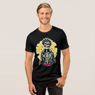 Retro Punk Skeleton: Tri-Blend Tee Coolness