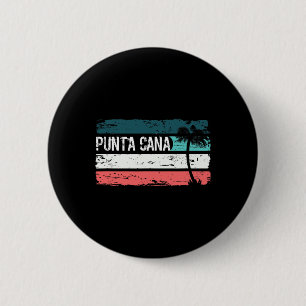 Retro Punta Cana Distressed  6 Cm Round Badge