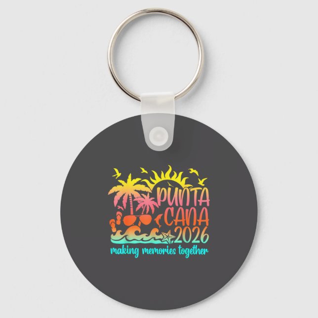Retro Punta Vacation Cana Making Memories Together Key Ring (Front)