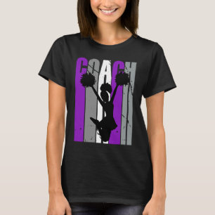 Retro Purple Cheerleading Coach Womens Birthday Co T-Shirt