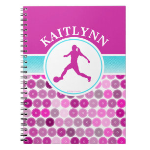 Retro Purple Circles Girls Soccer by Golly Girls Notebook