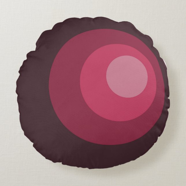 Retro Purple Circles Round Cushion (Front)