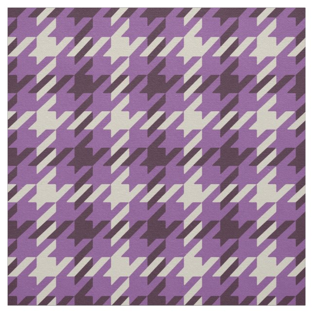 Retro purple houndstooth plaid pattern fabric (Swatch)