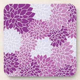 Retro Purple Lilac Dahlia Coaster