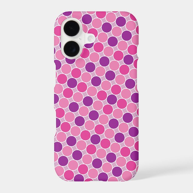 Retro Purple Lilac Dots Geometric Pattern (Back)