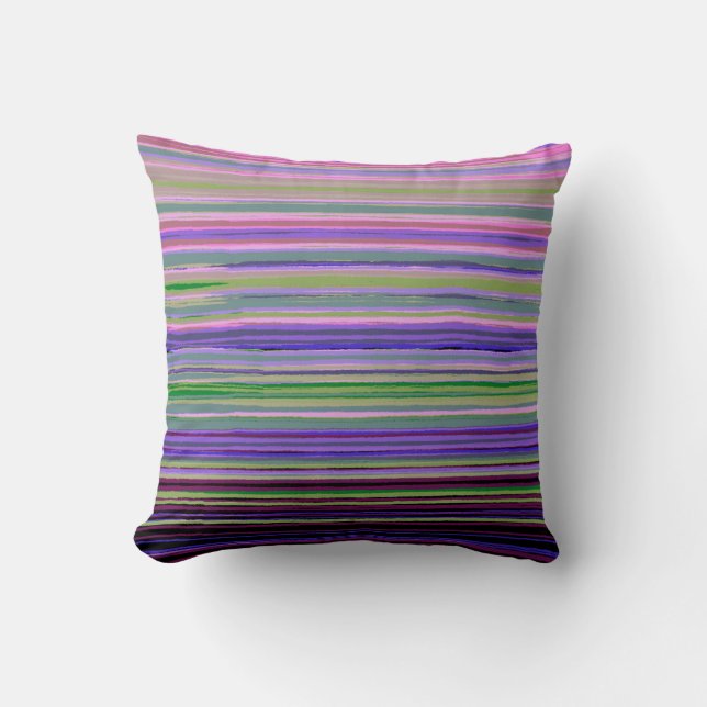 Retro purple lines pattern cushion (Front)