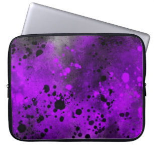 Retro Purple Paint Splatter Laptop Sleeve