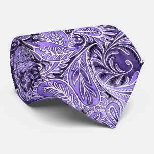 Retro Purple Paisley Pattern Tie