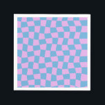 Retro Purple Periwinkle Abstract Blue Chequerboard Napkin<br><div class="desc">Retro Purple Periwinkle Abstract Blue Chequerboard Napkins</div>