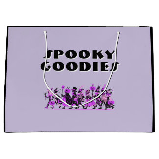 Retro Purple＆Purple Spooky Goodies Halloween Large Gift Bag